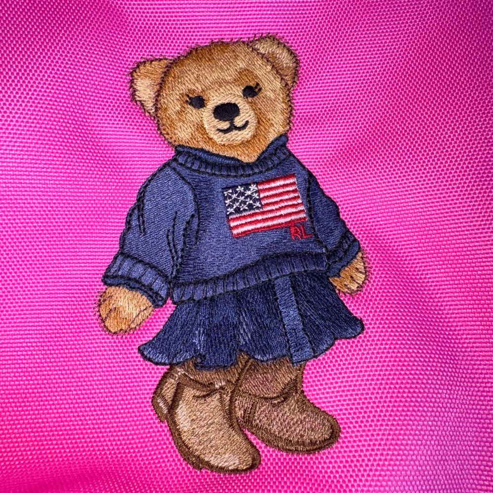 Polo Ralph Lauren Backpack OS Baja Pink New Embroidered Polo Bear 9AR149-AIL - Picture 2 of 15